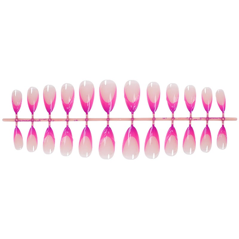 ASABITE 24 Pcs Almond Press on Nails Medium Fake Nails Kit Pink French Tip False Nails with 3D Design Almond Nail Tips Acrylic Nails Press ons Glossy Holiday Glue on Nails Reusable Stick on Nails for Women - Image 5